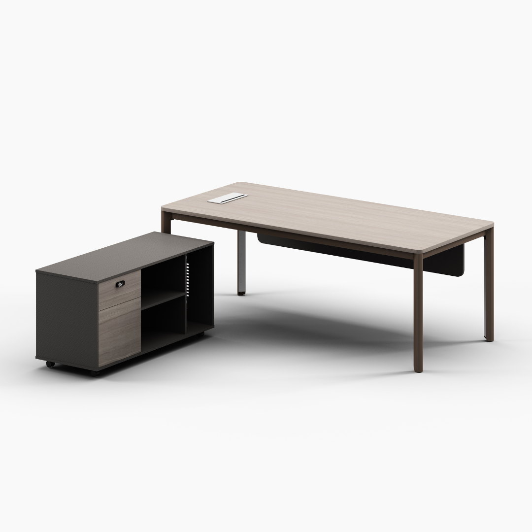 Mindful Manager Desk with Movable Cabinet