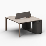 Mindful 2 Person Workstation with Side Cabinet