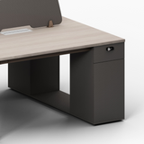 Mindful 6 Person Workstation with Side Cabinet