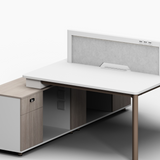 Mindful 2 Person Workstation with Auxiliary Cabinet