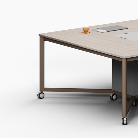 Mindful Square 4 Person Workstation with Wheels