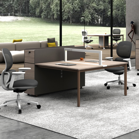 Mindful More 2 Person Workstation with Side Storage