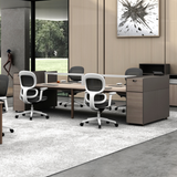 Mindful More 4 Person Workstation with Side Storage