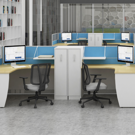 Aston Blue 6 Person Workstation