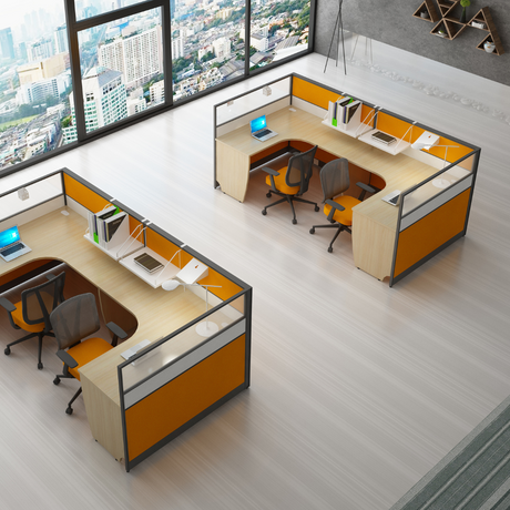 Aston Orange 2 Person Workstation