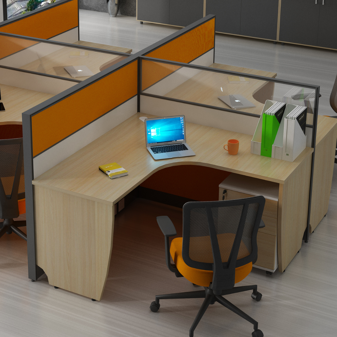 Aston Orange 4 Person Workstation