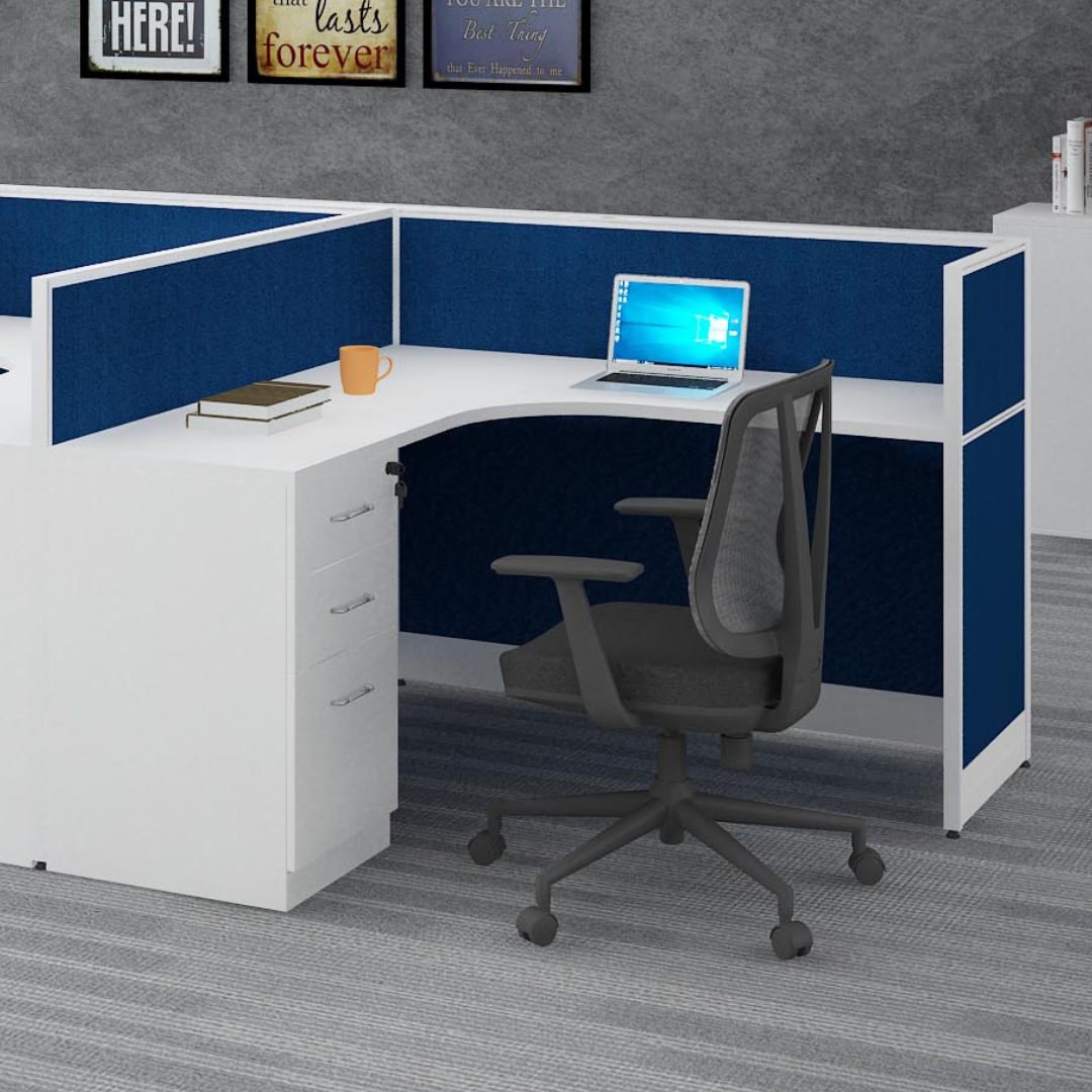 Aston Blue 2 Person Workstation